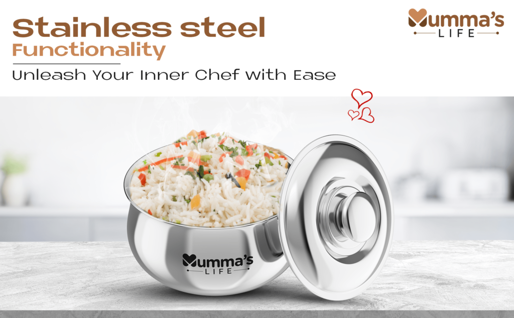 Stainless Steel Cookware- Casserole with rice 