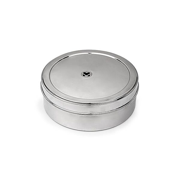 Mumma’s LIFE stainless steel masala box with glass lid”2. “Transparent lid spice box organizer”3. “7-compartment glass top masala dabba”4. “Rust-proof kitchen masala box viewable lid”5. “Food-grade steel masala container with spoon