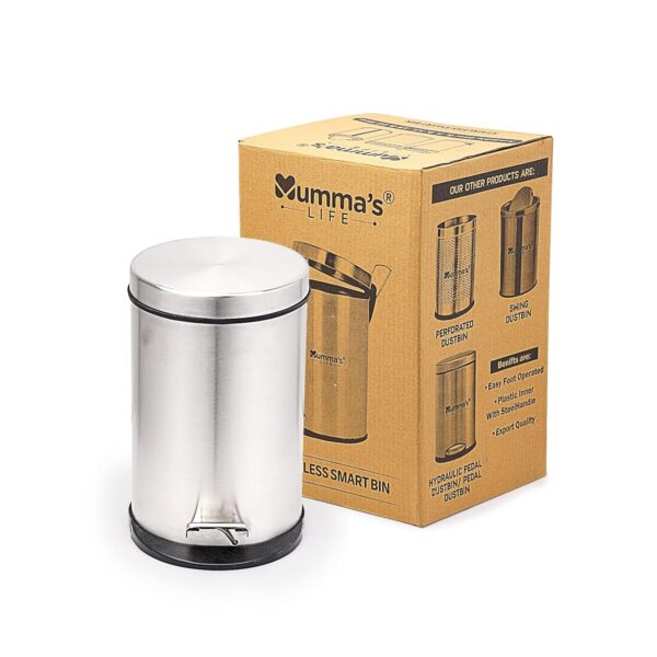 Fingerprint-proof trash can for bathroom